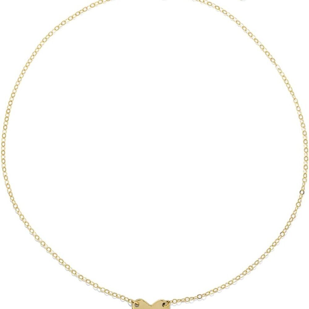 Jewelry Heart Choker Necklace Gold PVD 15-16in Waterproof Hypoallergenic